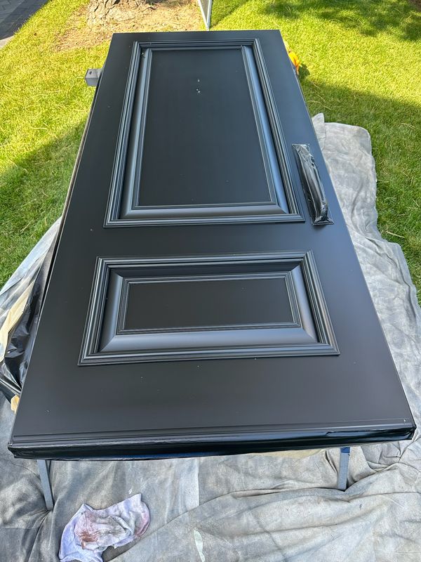 Close-up detail of professional spray paint finish